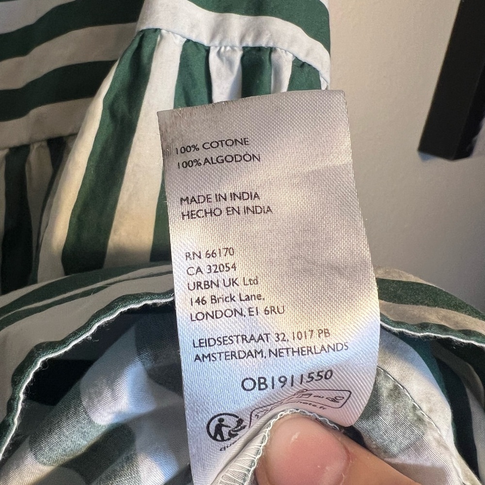 Anthropologie Maeve Tie-Back Babydoll Tank Green Motif Women’s - Picture 7 of 8